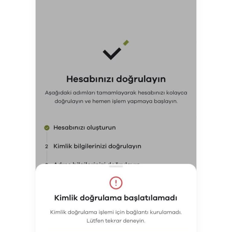 Paribu Kimlik Doğrulama İşlemi Sürekli Hata Veriyor