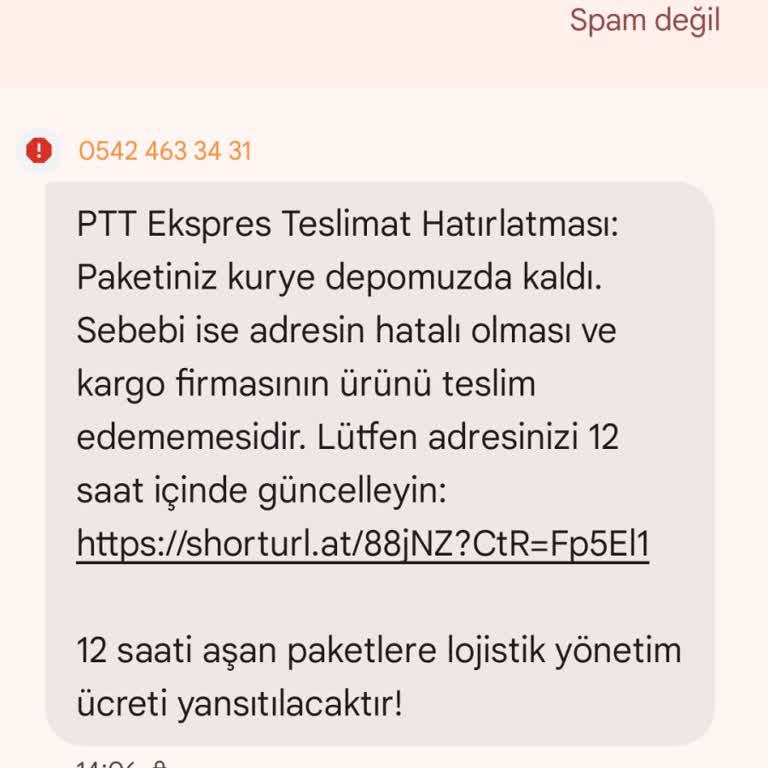 PTT Ekspres Adıyla Gelen Sahte Mesaj Ve Kişisel Veri Güvenliği Endişesi