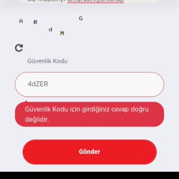 Ziraat Katılım İletişim Formunda Güvenlik Kodu Engeliyle Karşılaştım