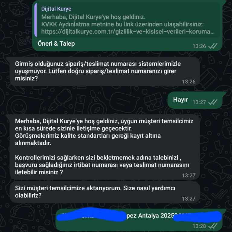 Dijital Kurye İle Canlı Destek Eksikliği Ve İletişim Sorunu