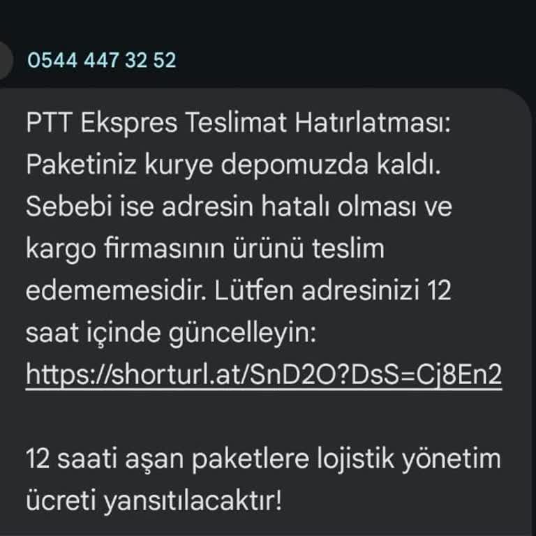 PTT Kargo Adı Kullanılarak Gelen Şüpheli Mesajlar Hakkında Endişe