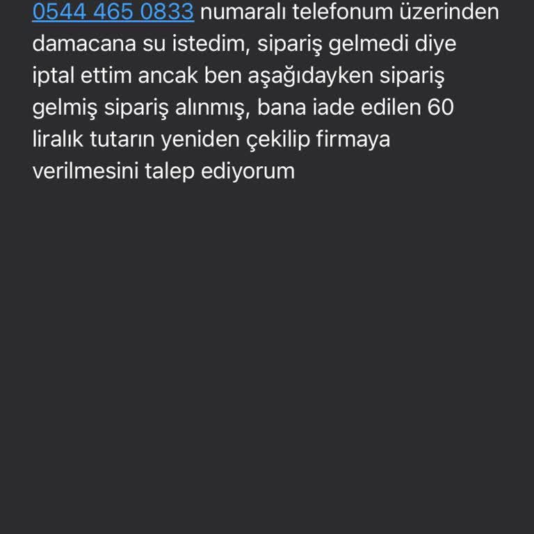 Yemeksepeti Sipariş İptali Sonrası Ödeme Ve İletişim Mağduriyeti