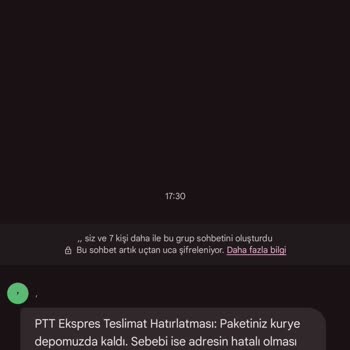 PTT Ekspres Adıyla Gelen Şüpheli Mesaj Ve Grup Sohbeti Hakkında Uyarı