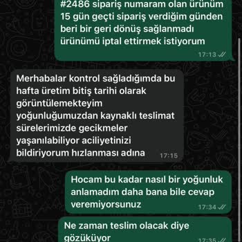 Siparişimde Belirsizlik Ve İletişim Eksikliği Yaşadım