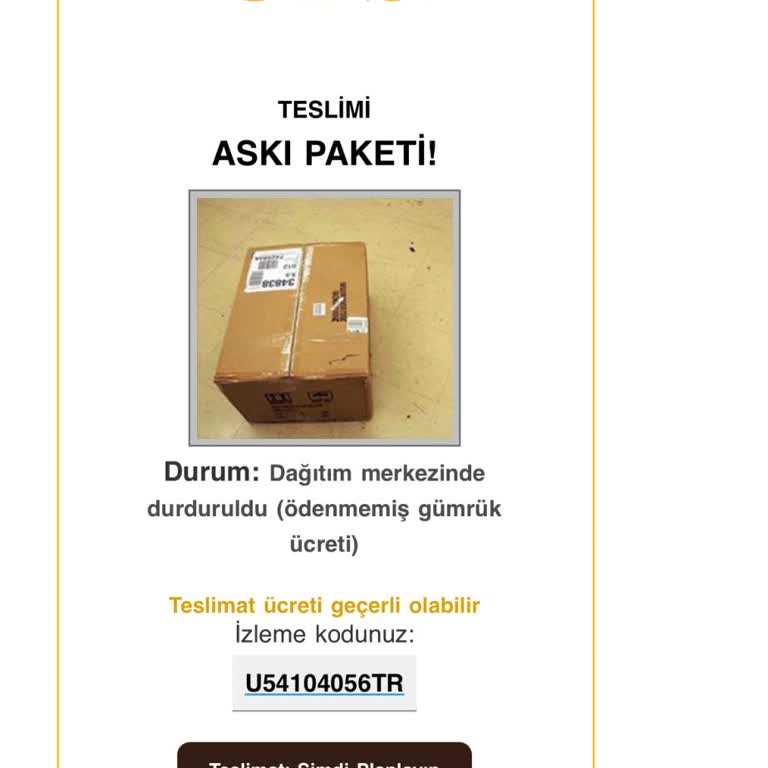 Kişisel Bilgilerim Kullanılarak Gönderilen Sahte Kargo Mesajları Hakkında Şikayet