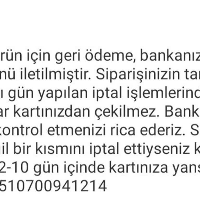 İptal Edilen Ürünün Ücreti Bankaya İade Edilmedi