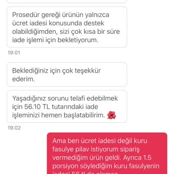 Yanlış Gelen Siparişin Telafisi Yeterli Olmadı