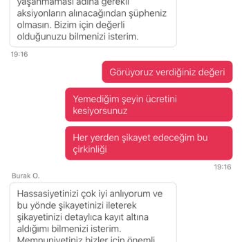 Yanlış Gelen Siparişin Telafisi Yeterli Olmadı