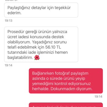 Yanlış Gelen Siparişin Telafisi Yeterli Olmadı