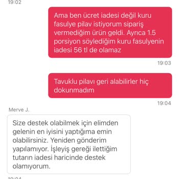 Yanlış Gelen Siparişin Telafisi Yeterli Olmadı