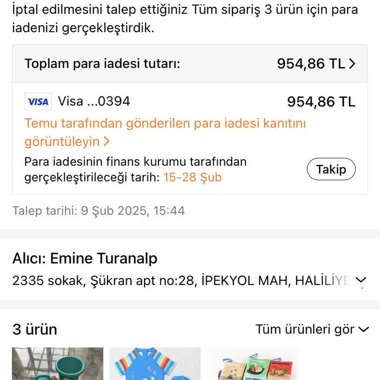 Sipariş İptali Sonrası Para İadem Gerçekleşmedi