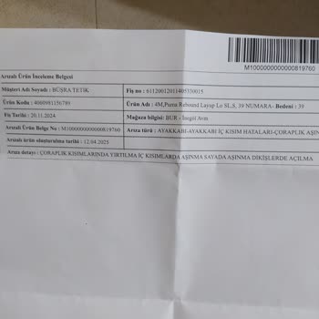 Satın Aldığım Ayakkabıda Kısa Sürede Oluşan Kusurlar Ve İade Sorunu