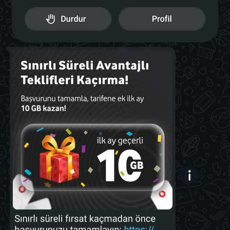 Vodafone Hediye 10 GB Sözünü Yerine Getirmedi