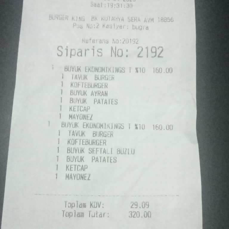 Burger King Siparişim Eksik Ve Müşteri Hizmetleri İlgisiz