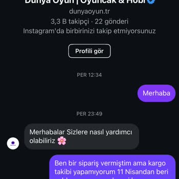 Sipariş Takibi Ve İletişim Sorunu Yaşadım