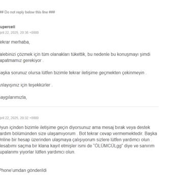 Supercell Hesabıma Erişim Sorunu Ve Yetersiz Destek