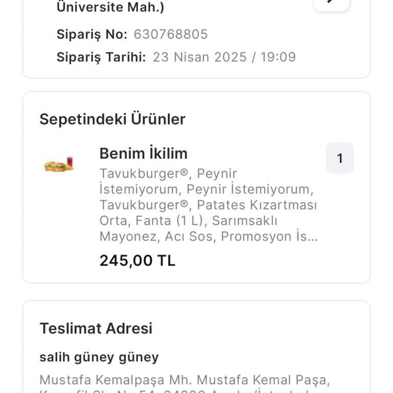 Migros Yemek Siparişim 2 Saatten Fazla Gecikti, Çocuğum Aç Bekliyor