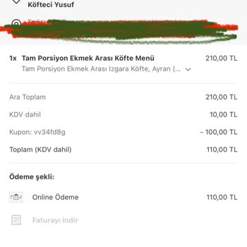 Köfteci Yusuf Siparişimde Eksik Ekmek Ve Yanıltıcı Görsel Mağduriyeti