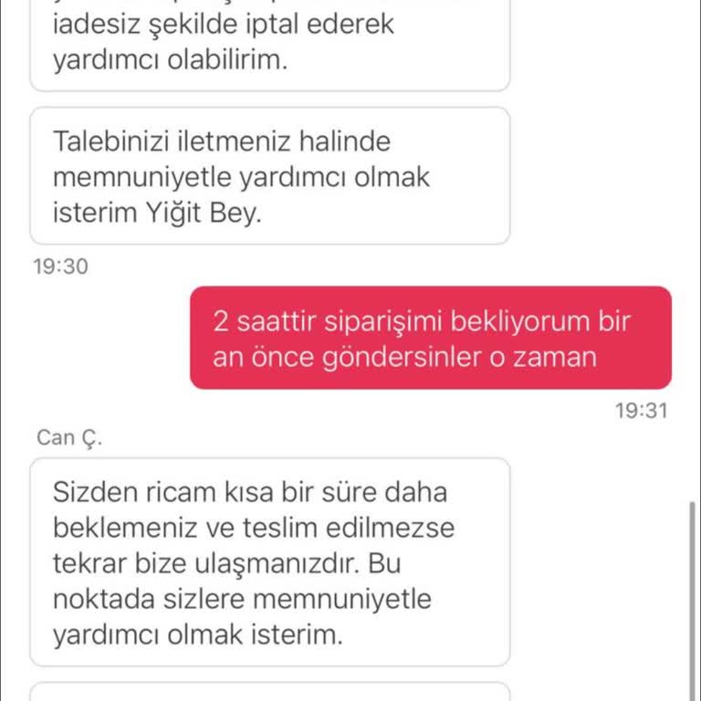 Teslim Edilmeyen Sipariş İçin Paramın İadesini İstiyorum