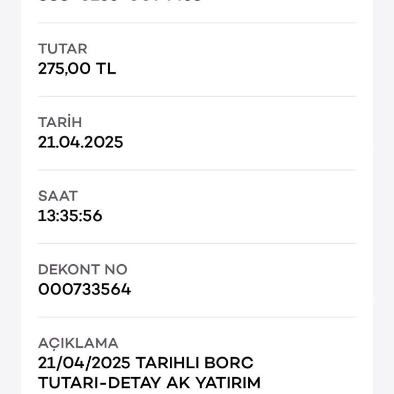 Haber Verilmeden Ak Yatırım Borç Alacak Adıyla Yapılan 275 TL Kesinti Mağduriyeti