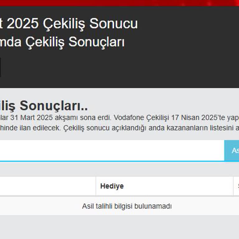 Vodafone Çekiliş Sonuçları Neden Hâlâ Yayınlanmadı?