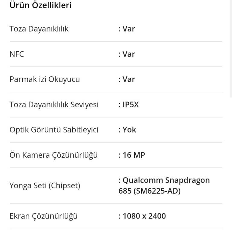Ürün Özellikleri Yanıltıcı Çıktı