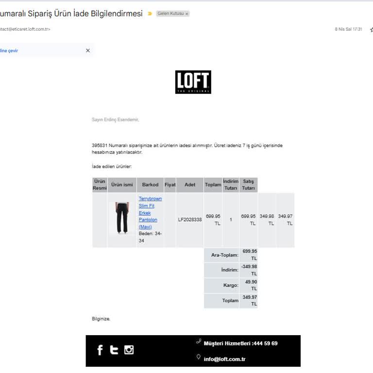 İade Ücreti Hesabıma Yatmadı, Firmadan Yanıt Alamıyorum