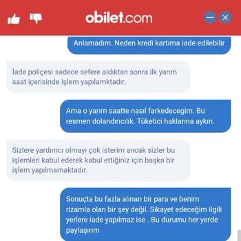 Bilet Ücretinden Fazla Çekim Ve İade Sorunu Yaşadım