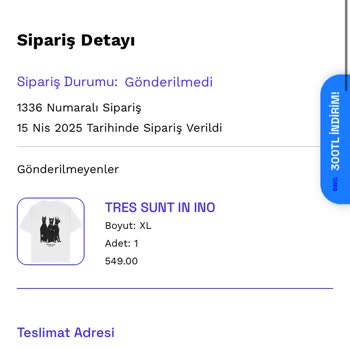 Diavel Collection'dan Alınan Tişörtün Kargolanmaması Ve İletişim Sorunu