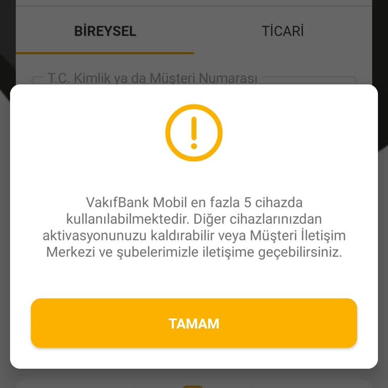 VakıfBank Mobil Uygulama Cihaz Sınırı Sorunu Acil Çözüm Bekliyorum