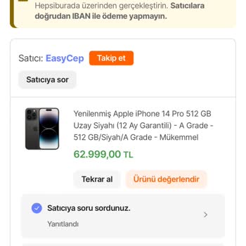 İptal Edilen Siparişimde Para İadesi Ve Müşteri Hizmetleri Sorunu