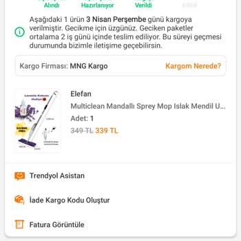 Trendyol'dan Sipariş Ne Ürün Ne İade Var