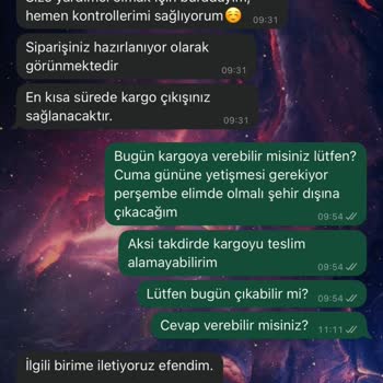 WhatsApp Destek Hattı Ve Sipariş Sürecinde İlgisizlik