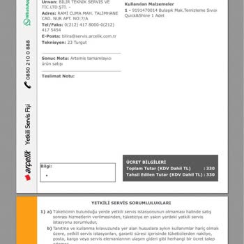 Yetkili Servisin Bilgi Vermeden Yüksek Fiyatlı Parça Değişimi Ve İade Sorunu