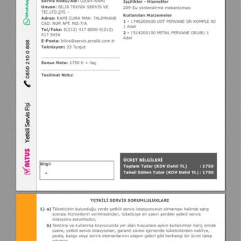 Yetkili Servisin Bilgi Vermeden Yüksek Fiyatlı Parça Değişimi Ve İade Sorunu