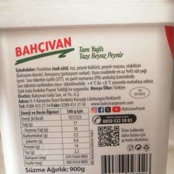 Bahçıvan Beyaz Peynirde Yoğun Kimyasal Koku Ve Tat Deneyimi