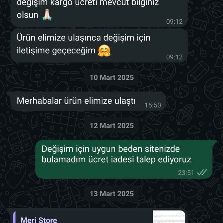 Meri Store'da Ürün İadesi Ve Değişim Sürecinde Yaşanan Sorun