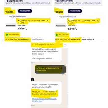 Teknosa Klima Siparişimde Dış Ünite Eksik Teslim Edildi Çözüm Sunulmuyor