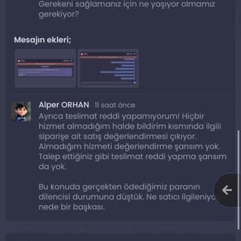 Sipariş Teslim Edilmeden Tamamlandı Gösterildi Ve Satıcıdan Yanıt Alamadım