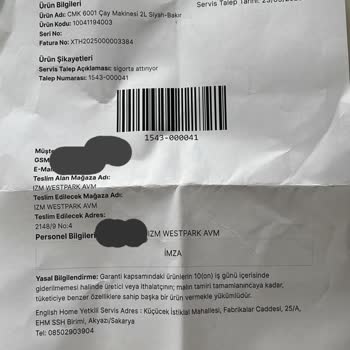 Aldığım Çaycı Suya Dayanıksız Çıktı İade Süreci Mağduriyet Yaratıyor