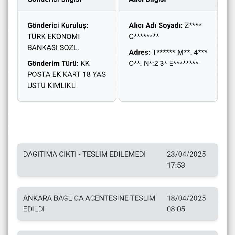 Kuryenet Kart Teslimatı Yapılmadı Ve İletişim Sağlanamıyor