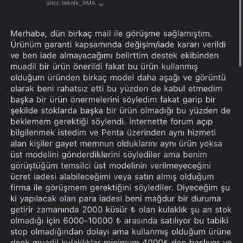 Garanti Kapsamında Alt Model Ürünle Değişim Teklifi Ve Mağduriyet