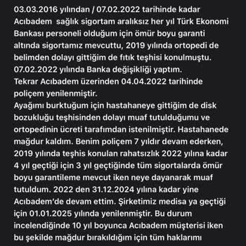 Uzun Süreli Sigorta Müşterisine Haksız Muafiyet Uygulaması Ve Mağduriyet