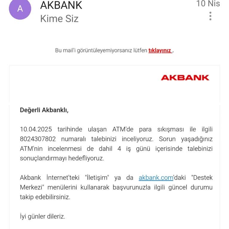 Akbank ATM Arızası Sonrası Eksik Para İadesi ve İlgisiz Müşteri Hizmetleri
