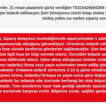 Tedarik Süresi Hakkında Bilgi Verilmemesi Mağduriyet Yaratıyor