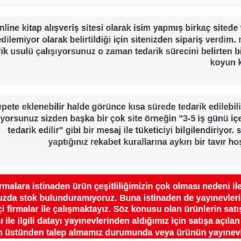 Tedarik Süresi Hakkında Bilgi Verilmemesi Mağduriyet Yaratıyor