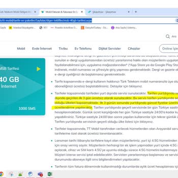 Yurt Dışı Ücretsiz Kullanım Hakkım Faturama Yansıtıldı, Bilgilendirme Yetersiz