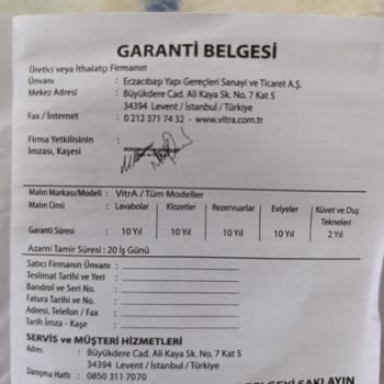 Vitra Klozet Taharet Musluğu İçin Garanti Ve Müşteri Hizmetleri Mağduriyeti