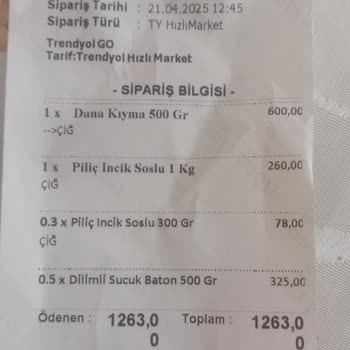 Eksik Gönderilen Kıyma Ve Şikayetimin Reddedilmesi