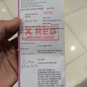 Kısa Sürede Deforme Olan Ayakkabım Garanti Kapsamında Reddedildi